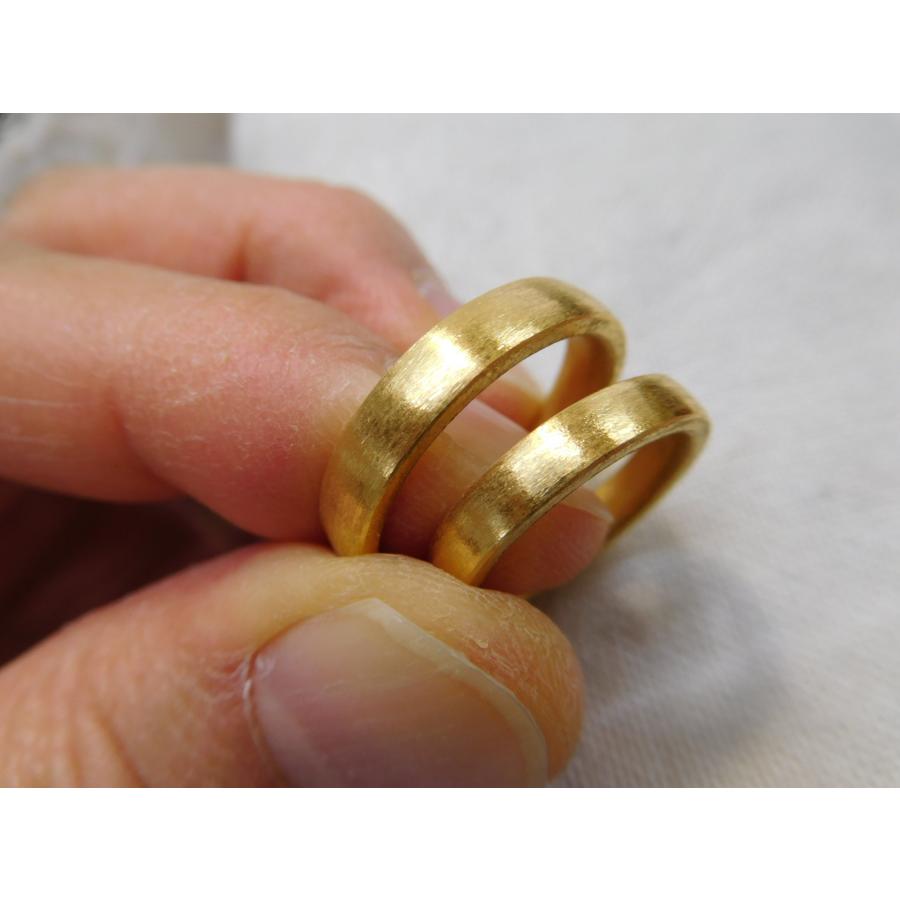純金 結婚指輪 鍛造 ブランド 値段 安い 24k 24金 k24 マリッジリング ペア ペアリング シンプル 平甲丸 荒仕上げ 男性 メンズ 4mm 女性 レディース 3.5mm |  | 02