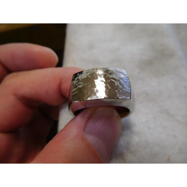 Pt850印台リングsize17.5号　◆シグネットリング　造幣局検定刻印付き 鍛造 シグネットリング 印台リング シグネット 印台 指輪 純プラチナ