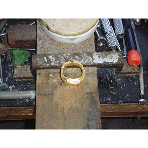 鍛造 印台リング 印台 指輪 シグネット シグネットリング 純金 24k 24金 k24 ゴールド 丸角 三味 三味印台 おしゃれ デザイン メンズ レディース |  | 14