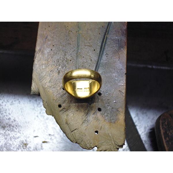 鍛造 印台リング 印台 指輪 シグネット シグネットリング 純金