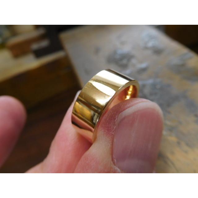 K18平打ち幅広め（9mm）ゴールドリング　 19.5号. K18平打ち幅広め（9mm）ゴールドリング 19.5号. K18平打ち幅広め（9mm）