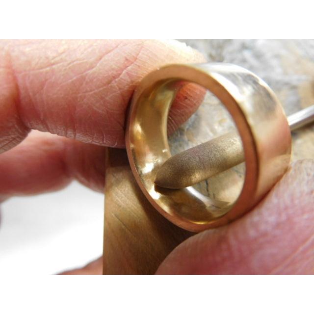 鍛造 指輪 リング ゴールド 18k 18金 k18 幅広 太い 太め シンプル