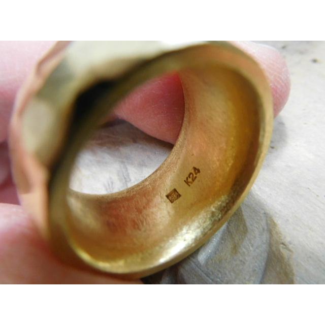 純金 指輪 リング 鍛造 ブランド 値段 安い 24k 24金 k24 太め 太い 甲丸 平甲丸 13mm 槌目 槌目加工 槌目模様 光沢 鏡面 おしゃれ デザイン メンズ レディース |  | 11