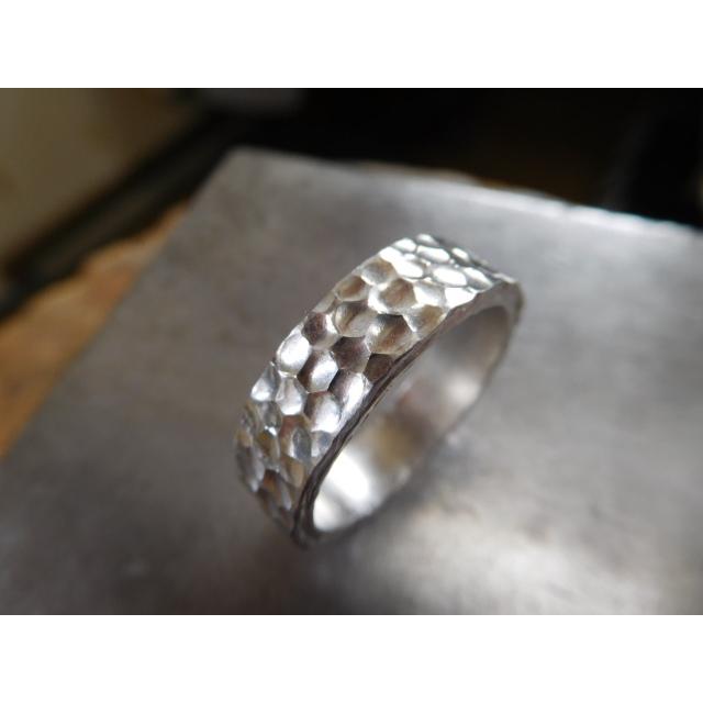 鍛造 指輪 リング 純プラチナ pt1000 pt999 槌目 槌目加工 槌目模様 