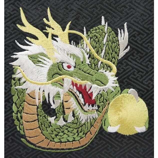 ちりめん・ジャガード 刺繍名前旗（特中）龍（黒） ふりがな対応 室内飾り 刺繍 名前旗 五月人形 男の子 端午の節句 こどもの日 初節句 送料無料 SO-104の画像