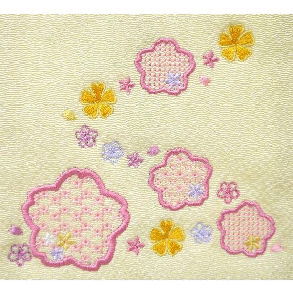 ちりめん刺繍名前旗（小）さくら（ベージュ） ふりがな対応 室内飾り 名前旗 女の子 刺繍 名入れ ひな祭り 桃の節句 初節句 雛人形 お雛様 送料無料 SO-124_2