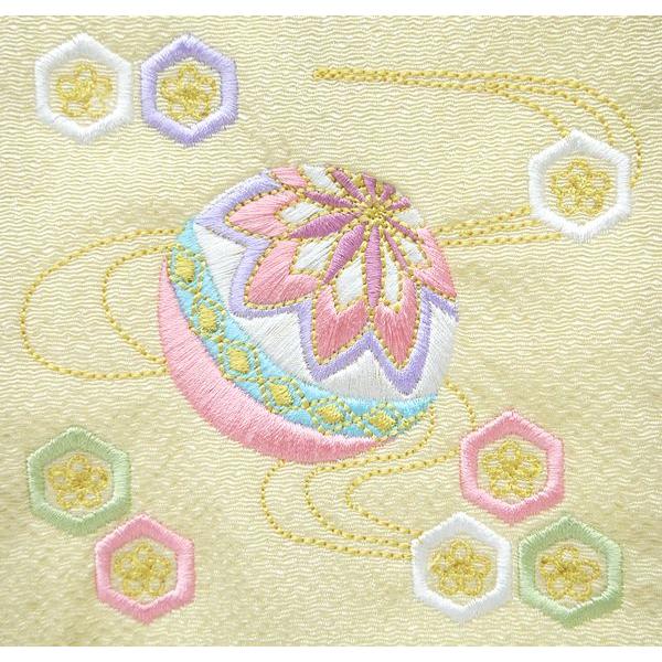 ちりめん刺繍名前旗（小）流水にマリ（ベージュ） ふりがな対応 室内飾り 名前旗 女の子 刺繍 名入れ ひな祭り 桃の節句 雛人形 お雛様 送料無料 SO-141_2