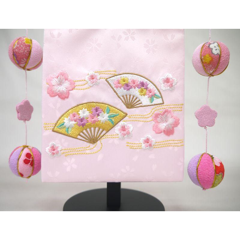 刺繍名前旗（小）流水に扇（ピンク・赤）吊るし飾り ふりがな対応 名前旗 女の子 室内飾り 刺繍 ひな祭り 雛人形 お雛様 送料無料 SO-142_7