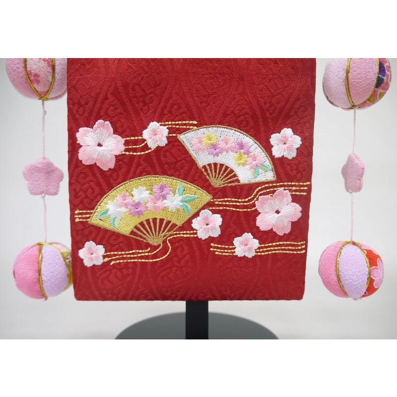 刺繍名前旗（小）流水に扇（ピンク・赤）吊るし飾り ふりがな対応 名前旗 女の子 室内飾り 刺繍 ひな祭り 雛人形 お雛様 送料無料 SO-142_8