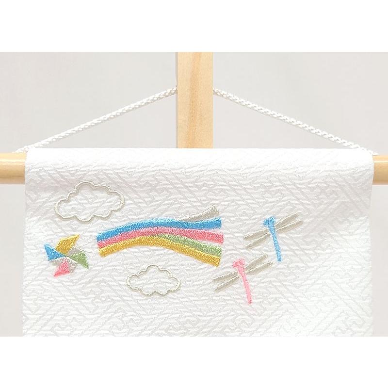 鯉遊び - 小 -】 名前旗 白 男の子 総刺繍 命名旗 名入れ 五月 鯉遊び - 小 -】 名前旗 白 男の子 総刺繍 命名旗 名入れ 五月