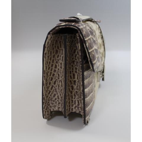 ヒマラヤ クロコダイル バッグ 本革 ヘッド 頭 カイマン セカンド