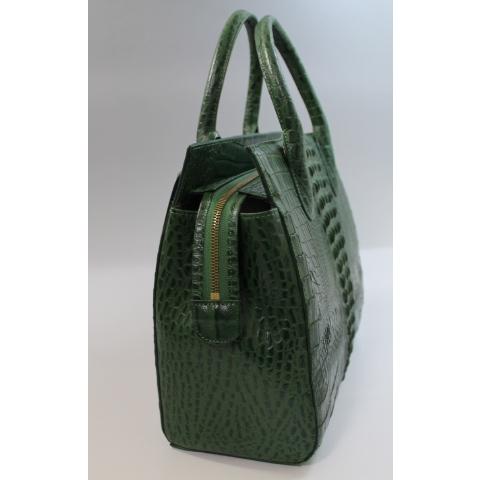 【上代２５万円】 クロコダイル バッグ 本物 グリーン ハンドバッグ ショルダー 2way ワニ本革 背部革 クラウン ホーン 最高級 【上代２５万円】 最高級