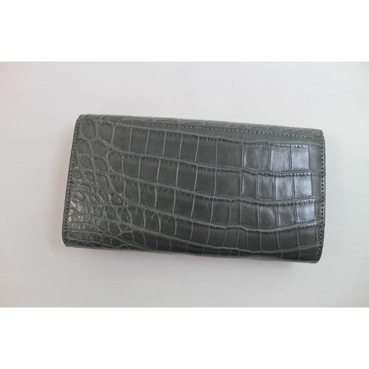 クロコダイル 財布 長財布 かぶせ メンズ レディース 本革 マット