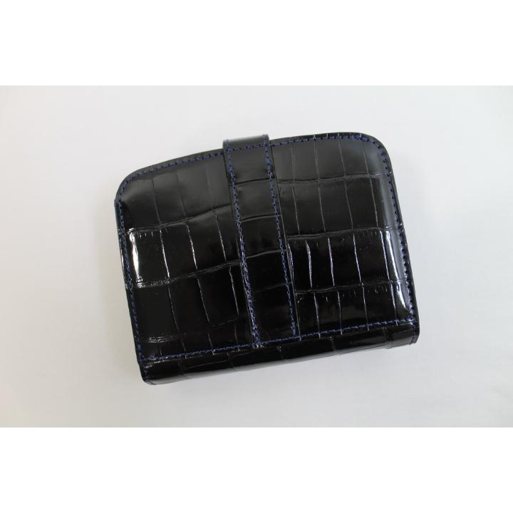 極美品 シャイニングクロコ 本革 二つ折り財布 ブラック メンズ クーポンあり】クロコダイル 財布 二つ折り財布 メンズ レディース