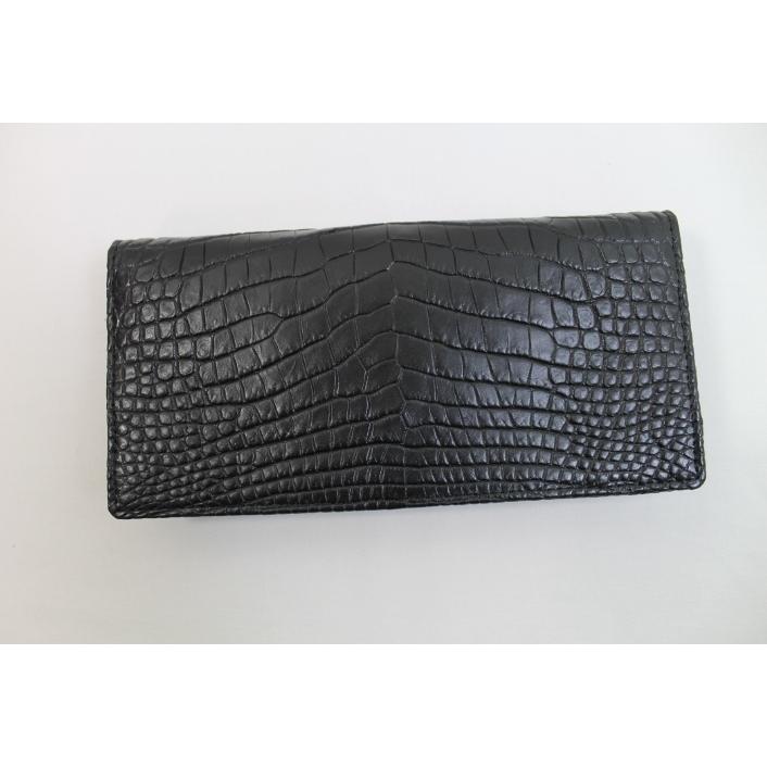 クロコダイル 財布 長財布 本物 無双 ブラック 総クロコ マット仕上げ一枚革 クロコダイル 長財布 財布 本物 メンズ 無双 ブラック 両面クロコ