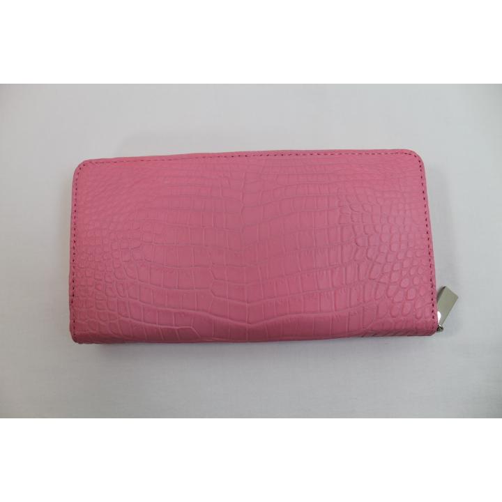 【専用】クロコダイル 財布 長財布 本物 一枚革 ピンク マット仕上げ 本日ポイント5倍】クロコダイル 財布 長財布 ラウンド メンズ