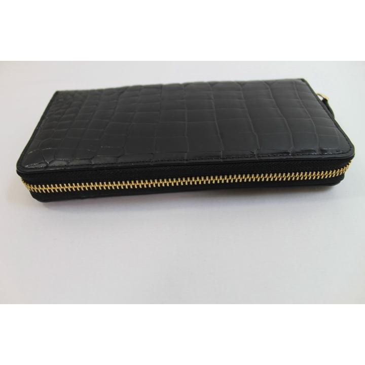 クロコダイル 財布 本物 ブラック シャイニング加工 オーダー クロコダイル 財布 本物 ブラック シャイニング加工 オーダー