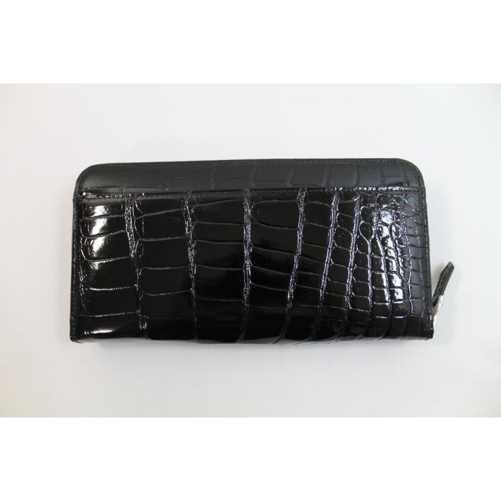 【専用】一枚革 シャイニング加工 ブラック クロコダイル 財布 長財布 本物 本日ポイント5倍】クロコダイル 財布 長財布 メンズ レディース 本革