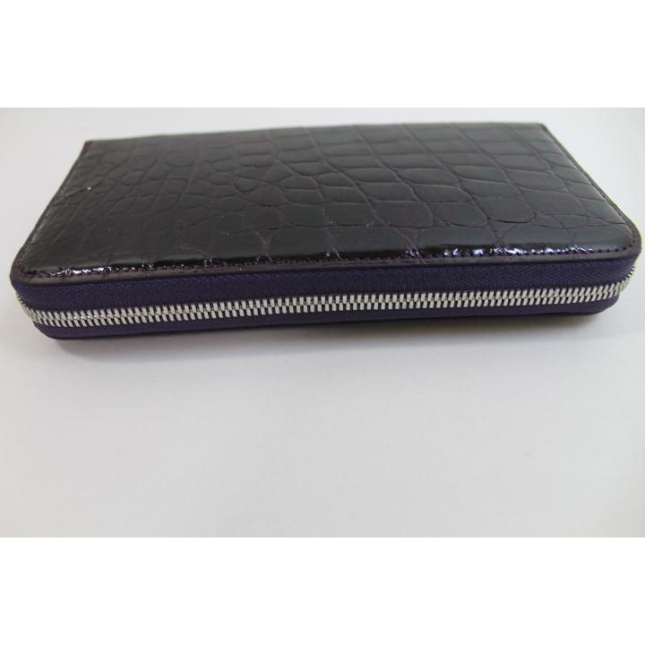 10%OFFクーポンあり】クロコダイル 財布 長財布 本物 ダークパープル