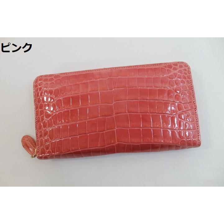 クロコダイルの中でも最上級品】 シャイニング加工 一枚革 