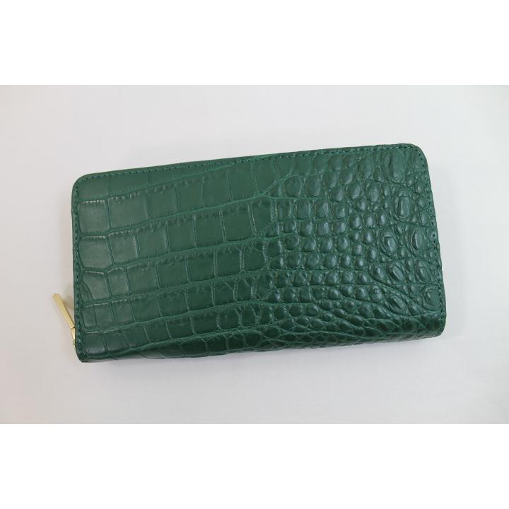 新品ヘンローンクロコダイルマット仕上げWファスナー小銭入れ