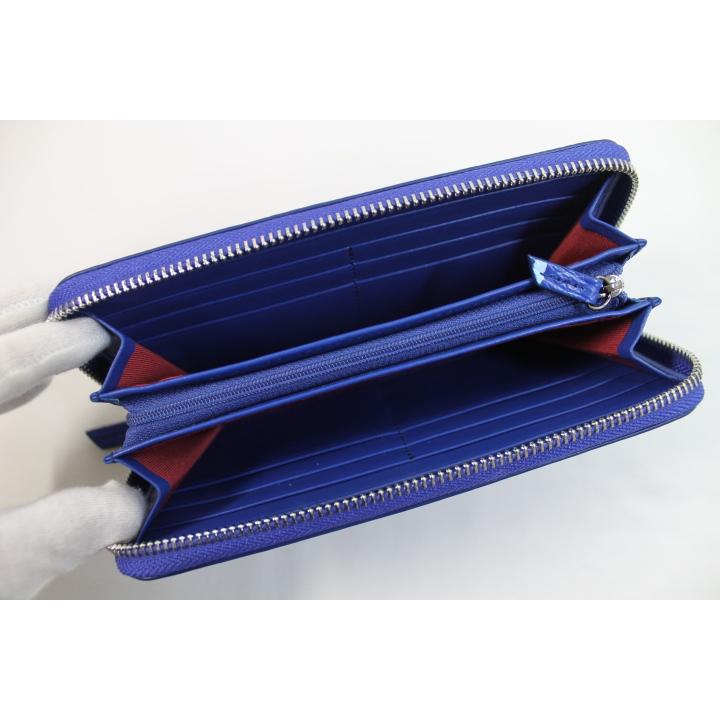 クロコダイル 財布 長財布 本物 ラウンドファスナー 手染め 一枚革