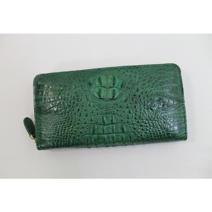本日10%クーポンあり〕クロコダイル 長財布 本革 一枚革 センター取り