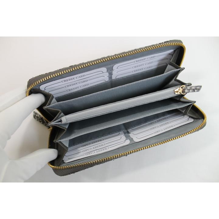 パイソン 財布 長財布 本革 メンズ レディース 蛇革 ヘビ革 ラウンド