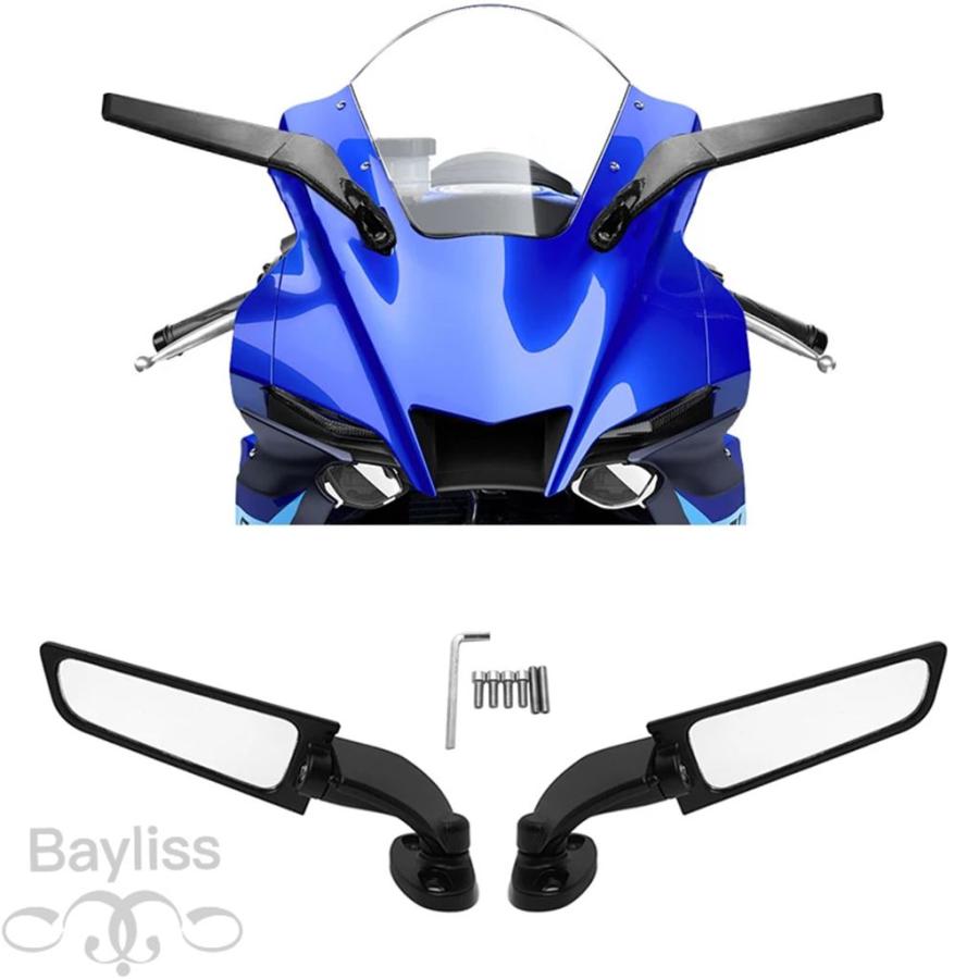 超高品質  YZF- R6 R7 R1 ステルスミラー ウイングミラー ヤマハ ヤマハ YZF-R1 / R6 R7 ウイングミラー 可調整式 エアロミラー