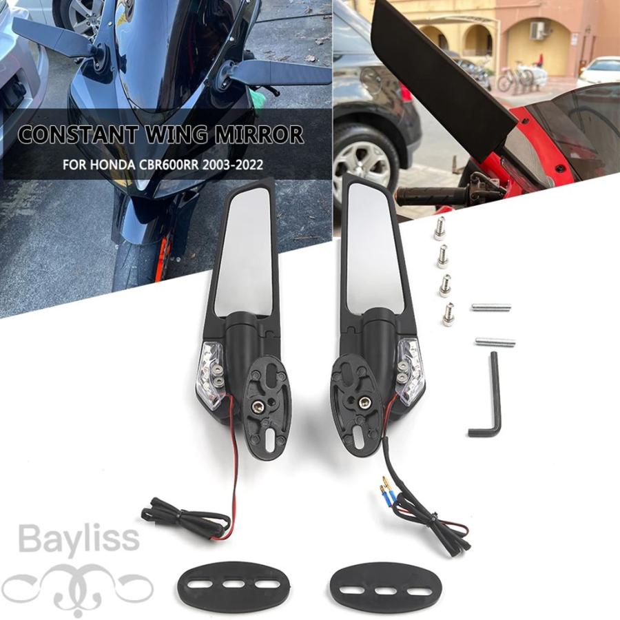 【並行輸入品】 ホンダCBbr 600 cbr600 rr cbr600rr 2003-2023用バイク 二輪ミラー ハンドル付きアクセサリー ...