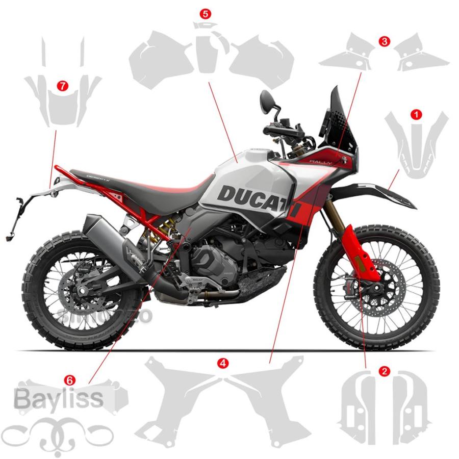 並行輸入品】 ドゥカティデザートxラリー バイクペイント tpuボディ