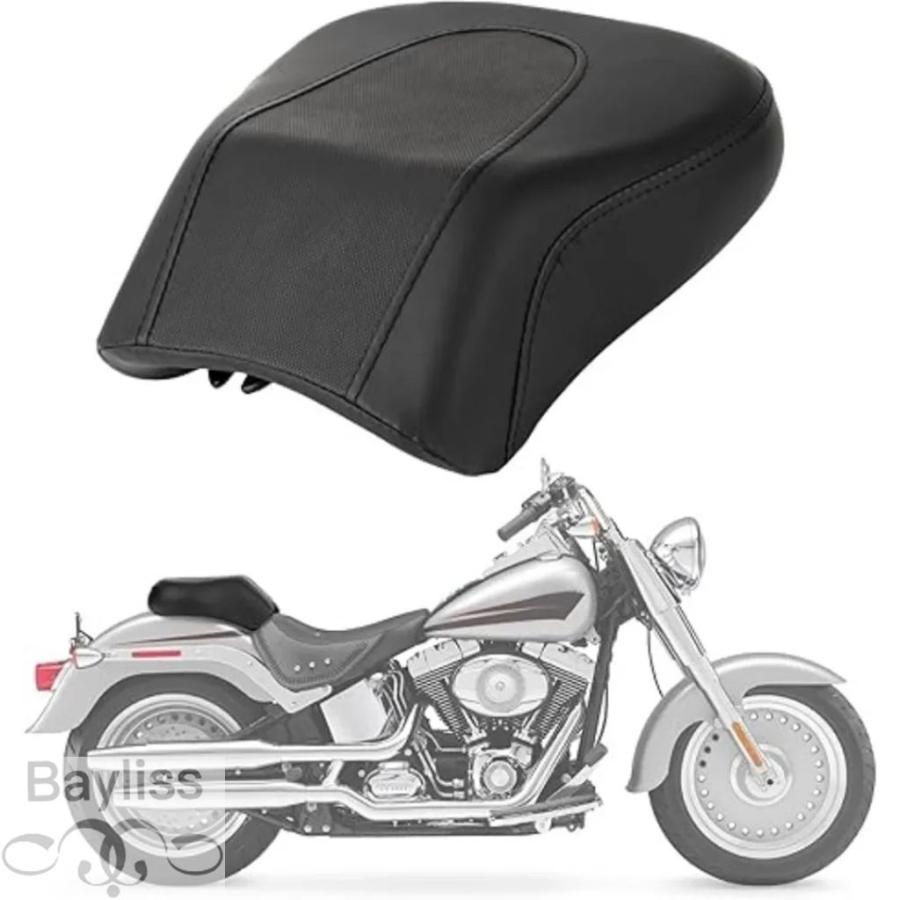 並行輸入品】 バイクブラックレザーリア助手席ピリオンシート ハーレー