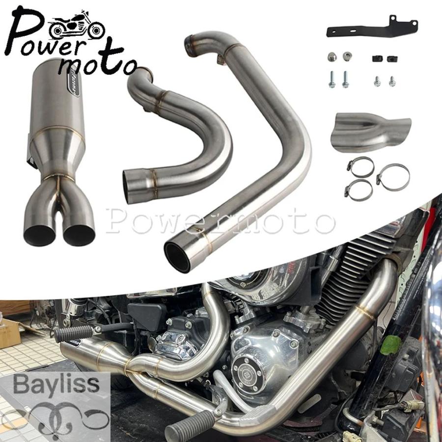 並行輸入品】バイクフルマフラーアセンブリシステム 2-into-1 マフラー