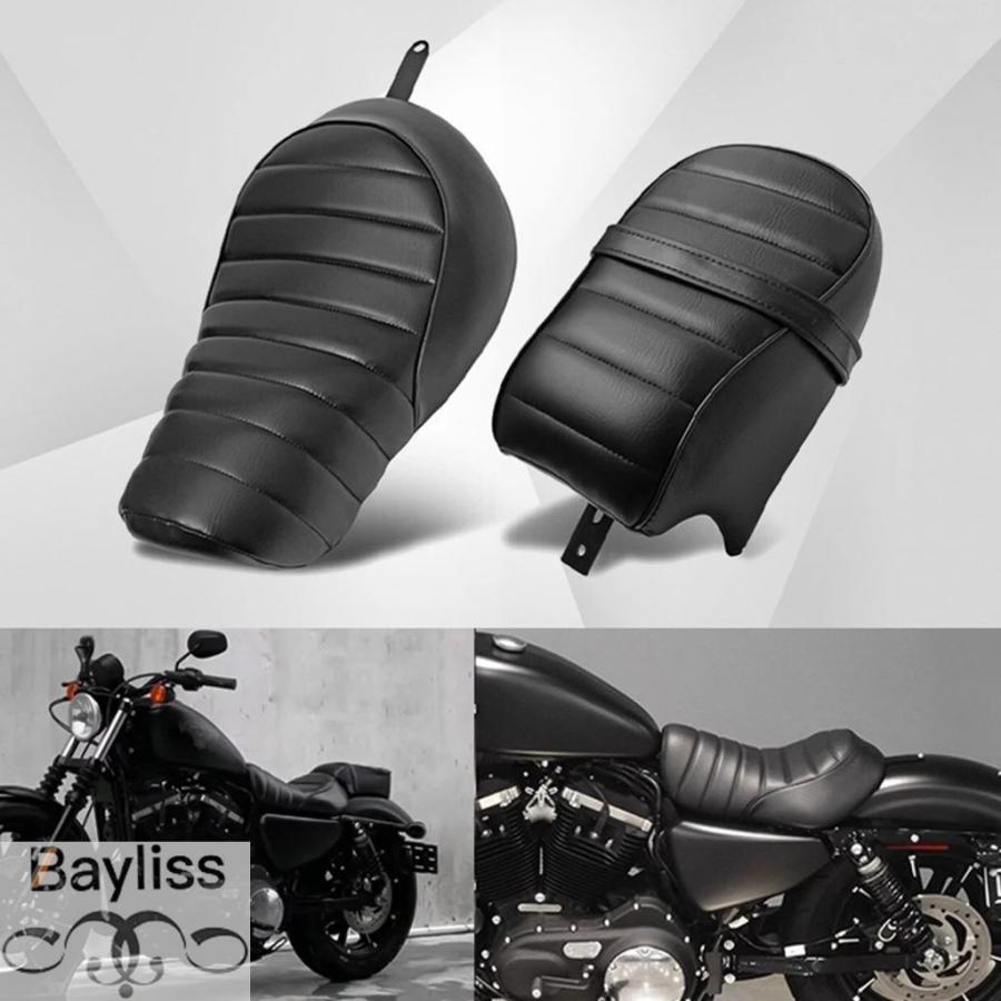 並行輸入品】バイク用ブラック合成革ダイヤモンドソロドライバーシート  