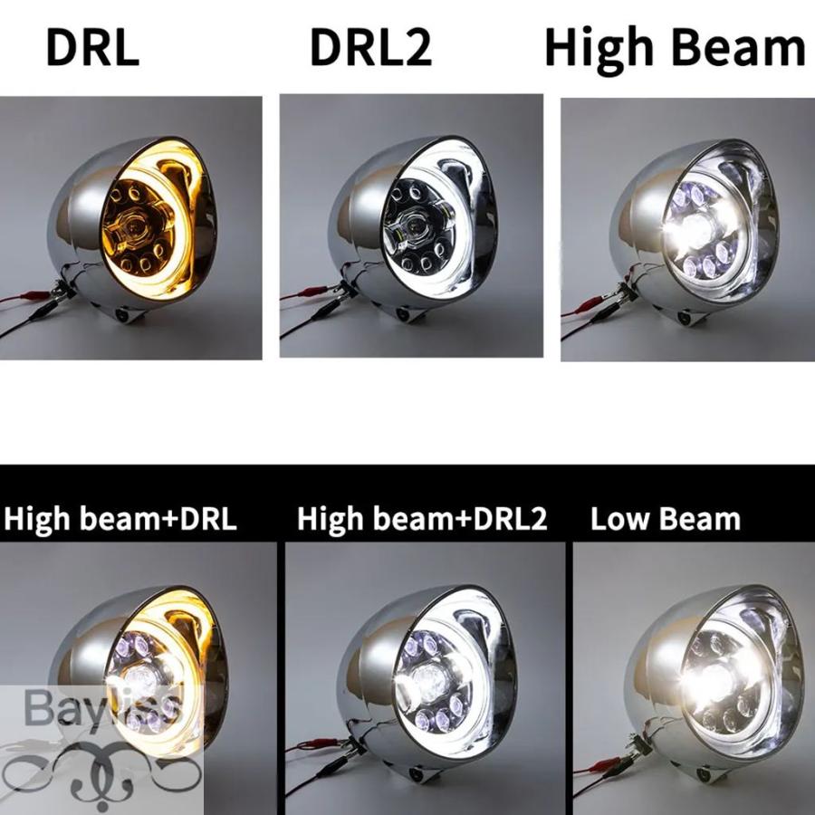 5.75インチ　LED バレットヘッドライト　ハーレー　砲弾型ヘッドライト 並行輸入品】5.75 インチバイク LED 弾丸ヘッドライトハーレーヤマハ