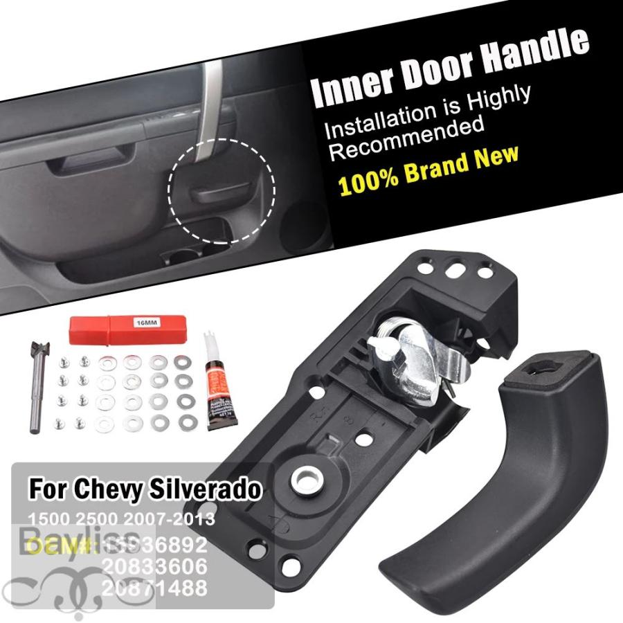 【並行輸入品】シボレーシルバラード 1500 2500 2007 2008 2009 2010 2011 2012 2013 車内ドアハンドル ...