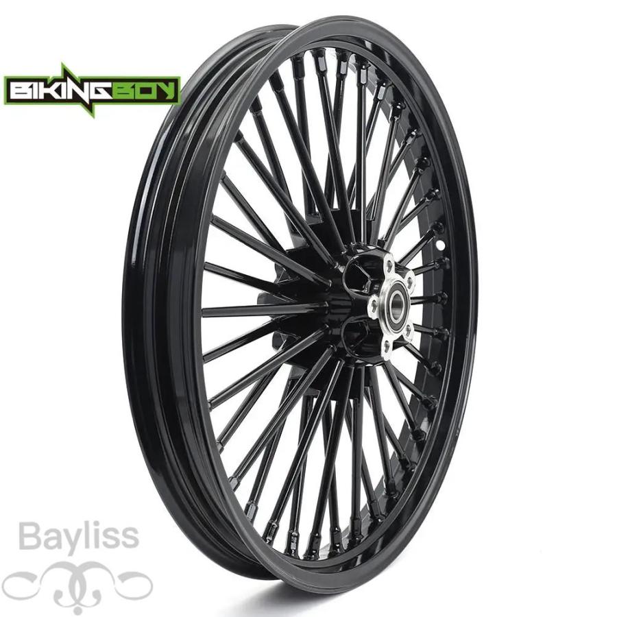  19インチホイールセット 並行輸入品】フロント19インチ2.5インチホイールリムファットスポーク