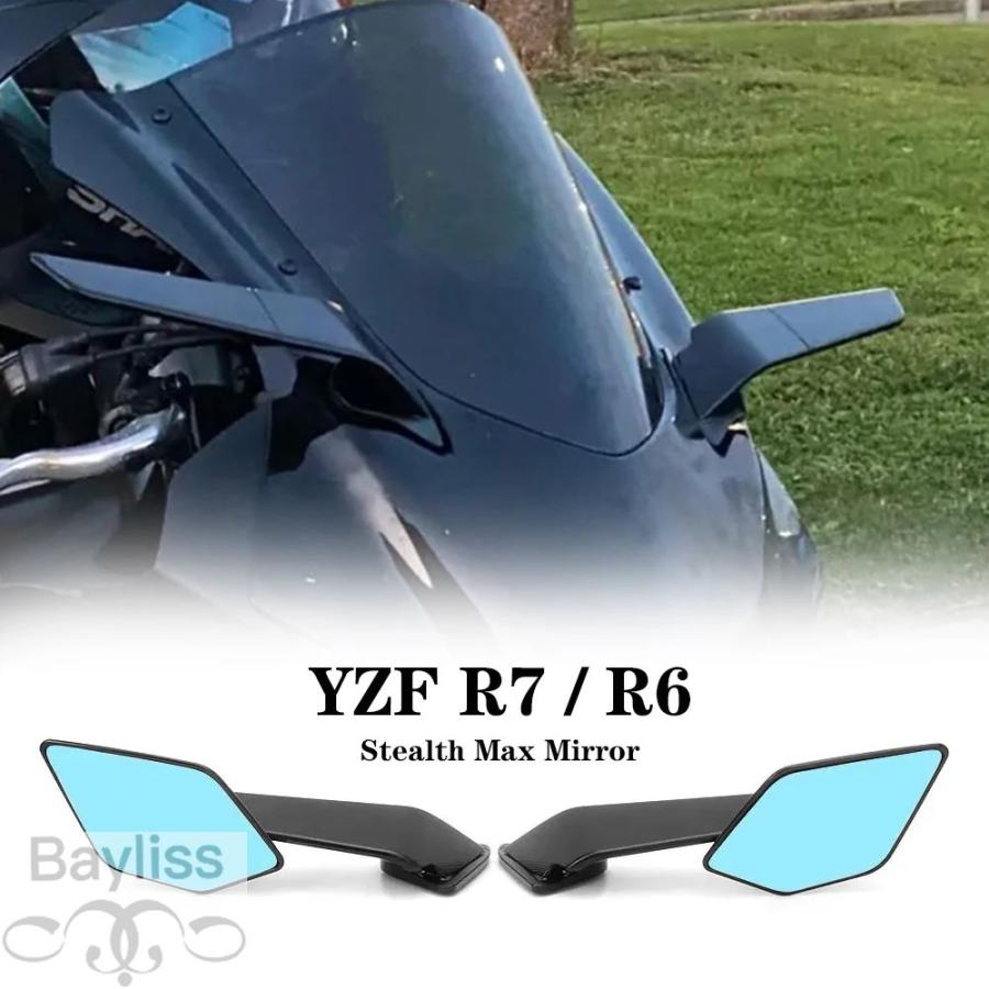 並行輸入品】バイクミラーヤマハ YZF R7 2021-2025 R6 ステルスミラー