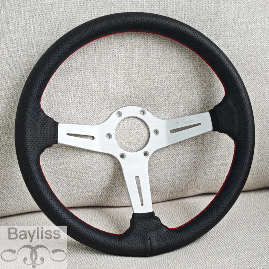 14インチディープディッシュアルミ製、コーンブラックスポーク、JDM、ドリフト 並行輸入品】14インチ JDM ドリフト スポーツ ステアリングホイール
