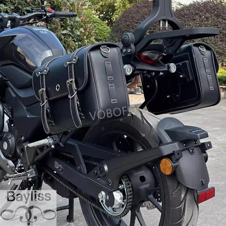 バック 並行輸入品】バイクサドルバッグ ブラック モーターサドルパニアバッグ