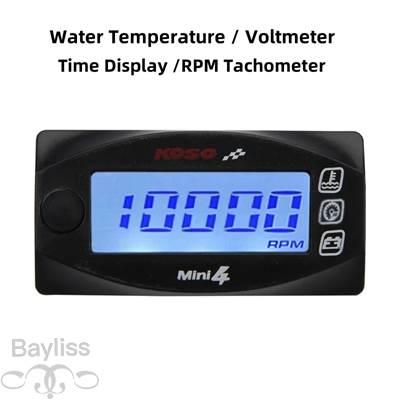 並行輸入品】 バイク水温電圧計 電圧計 時間表示 rpm タコメーター