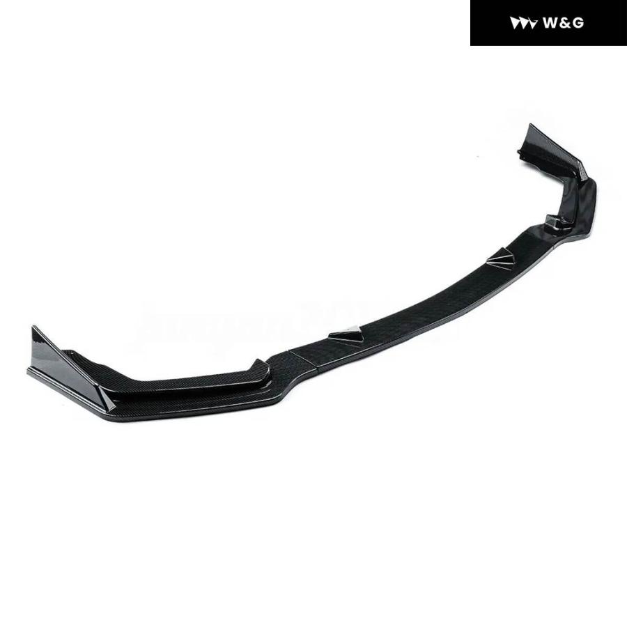 Ikon Motorsports Front Bumper Lip Compatible With 2014-2017 Infiniti Q50 Sport Models Carbon Fiber Print PP Polypropylene 3pcs Add-On Front Lip インフィニティ Q50 2014-2017 スポーツカー用ボディキット カーボンファイバー+ABS フロントバンパースプリッター+リ