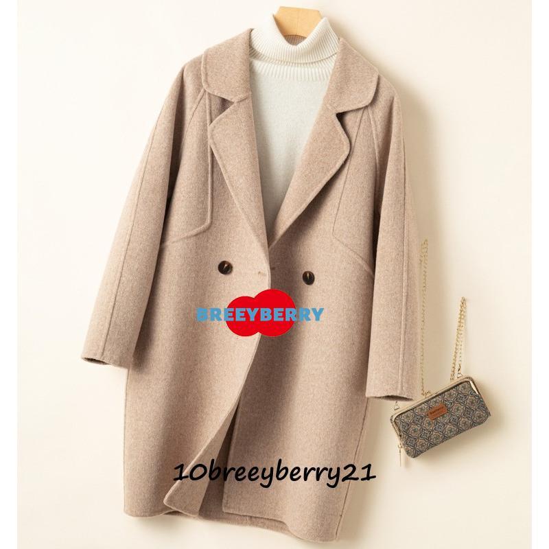 チェスターコート レディース ウールコート ミドル丈 テーラードコート 無地 ビッグ コート 秋 冬 アウター きれいめ 黒 カジュアル ゆったり 体型カバー 上着 チェスターコート レディース ウールコート ミドル丈 テーラードコート