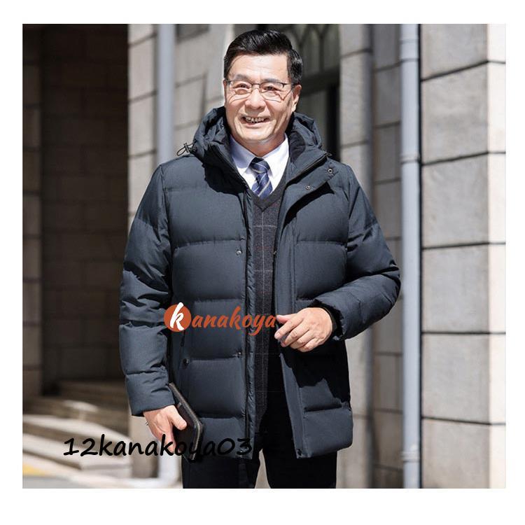 黒 羽毛 ビジネス 暖かい 厚手 ダウンジャケット メンズ アウター