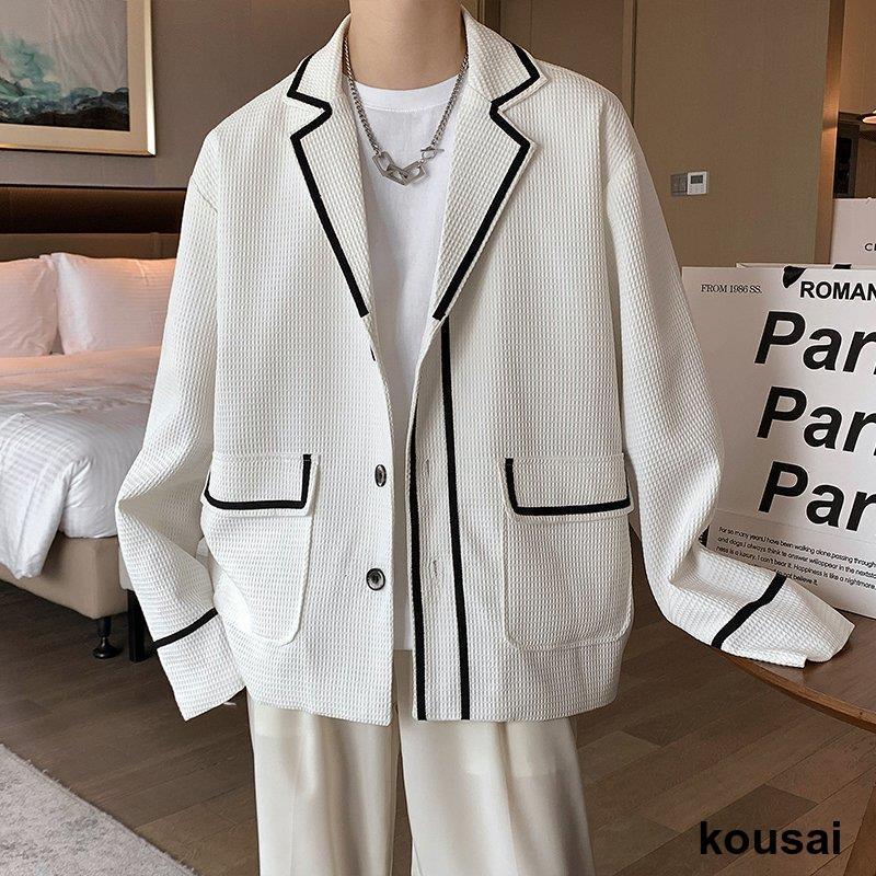 極美品 KOE+THOM BROWNE スカイ、ホワイト ウテーラードジャケット 極美品 KOE+THOM BROWNE スカイ、ホワイト ウテーラード