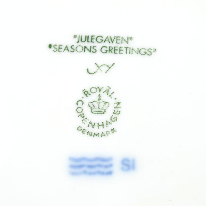 Royal Copenhagen ロイヤルコペンハーゲン イヤープレート 2003年 (平成15年) 「Seasons Greetings」 磁器 ポーセリン ブルー 青｜kousei-brand｜06