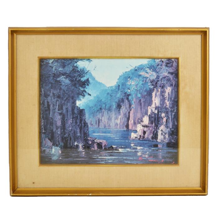 沢悟春夫 『 瀞八丁』 No.13 Toro Hattucho 油彩 サイン入り 絵画 風景