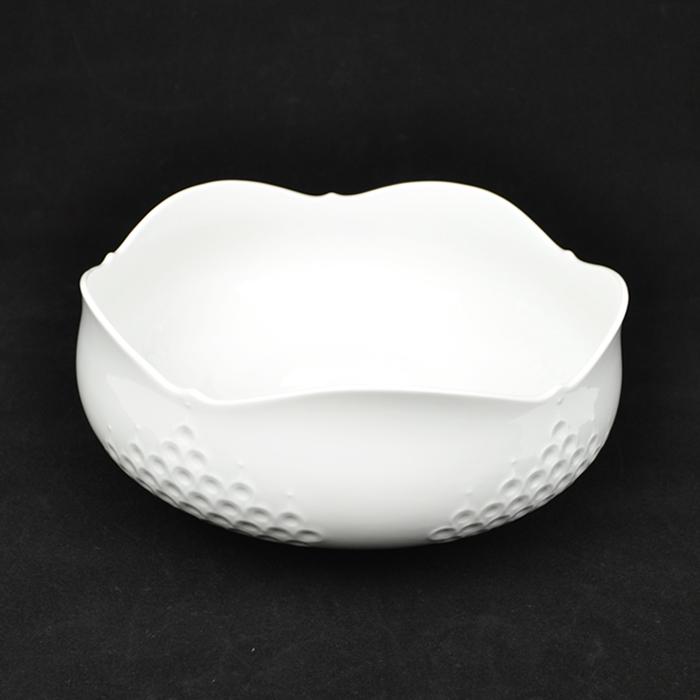 マイセン ホワイトレリーフ ボウル #Meissen #丸鉢 美品 Meissen マイセン ホワイトレリーフ ボウル 丸鉢 21cm 【中古