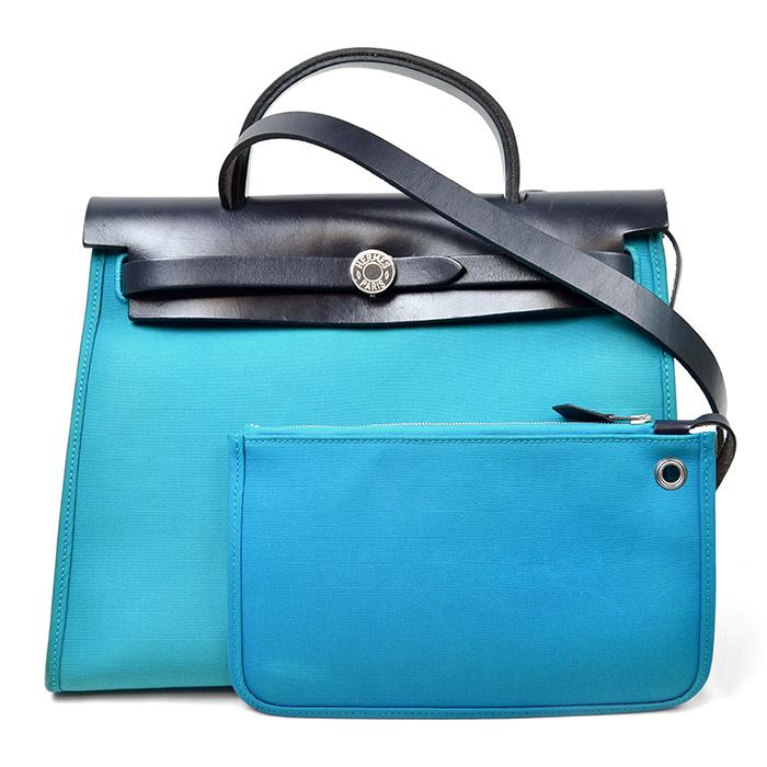 HERMES（エルメス） エールバッグ ジップ PM ブルー系 ブラック