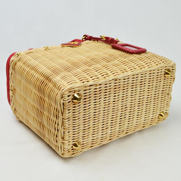 PRADA プラダ かごバッグ ウィッカー キャンバス カナパ PRADA プラダ かごバッグ ウィッカー キャンバス カナパ